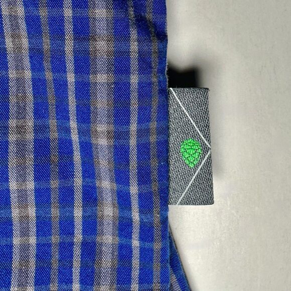 Stio Men's Large Bircher Blue Plaid LS Button-Up Performance Shirt D/C - EUC - Picture 9 of 12